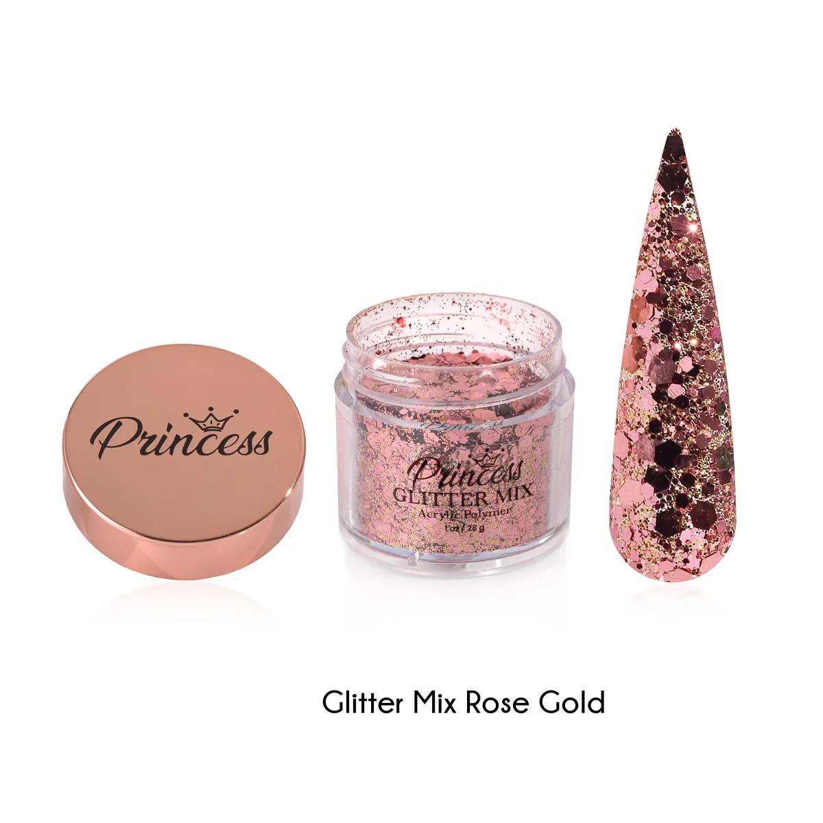 P.Glitter Mix Rose Gold 1 Oz