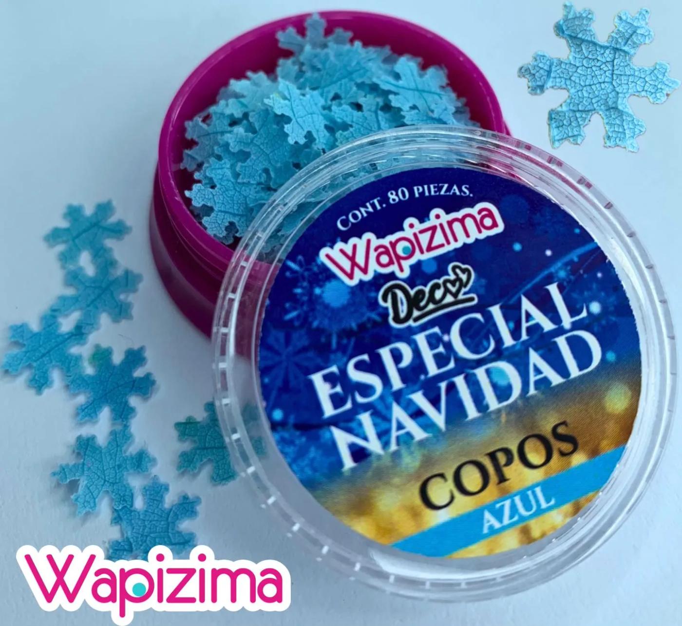 W. Decoración Copos Azul